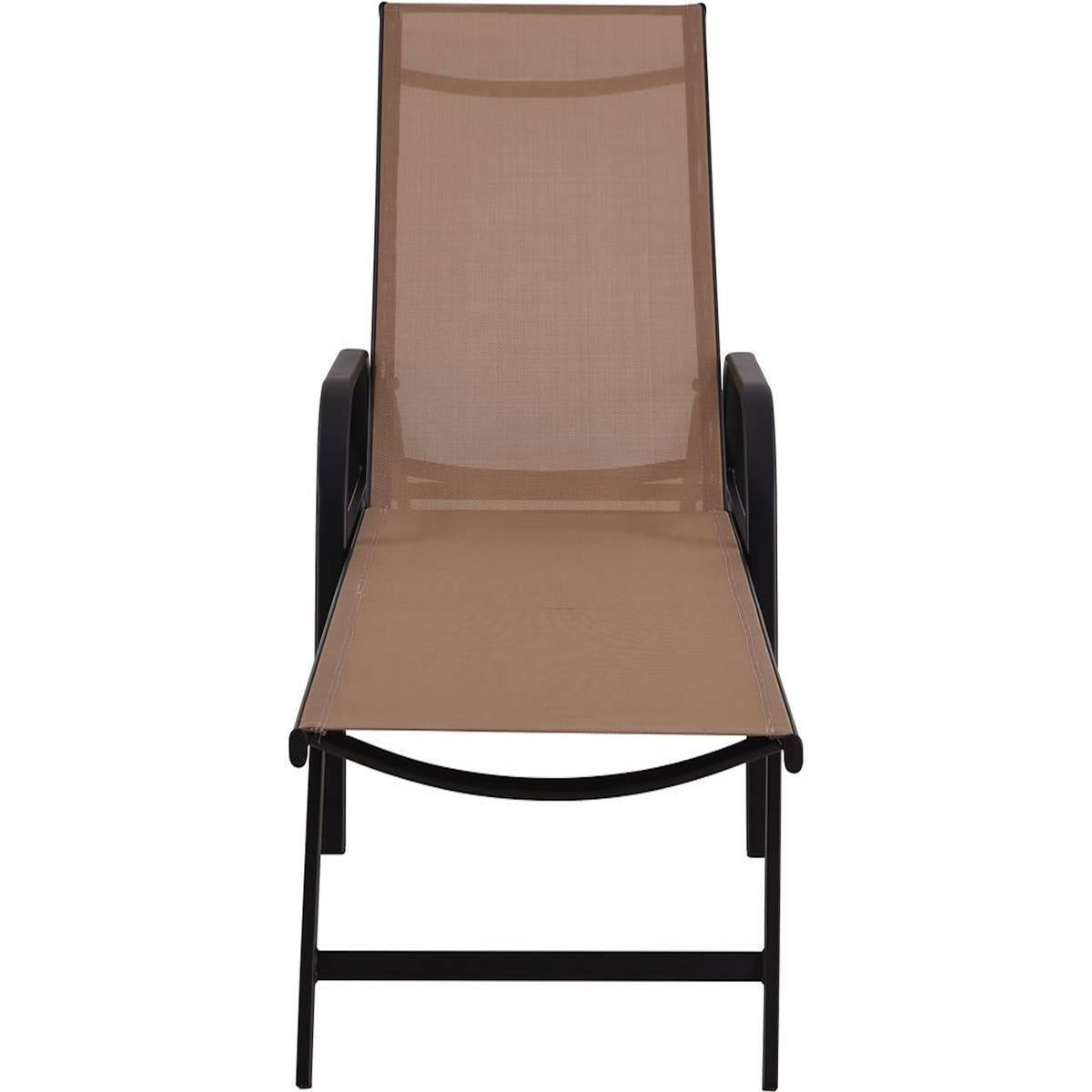 Habitat et Jardin Lot de 2 Bains de soleil en métal avec accoudoirs  Farniente  - Taupe