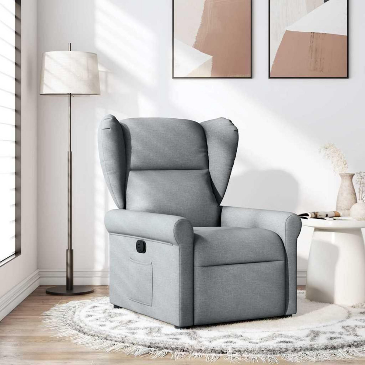 VIDAXL Fauteuil inclinable Gris clair Tissu