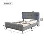 Voir la diapositive 3 : MERAX Lit 2 places rembourré 140x200cm velours coloris gris led