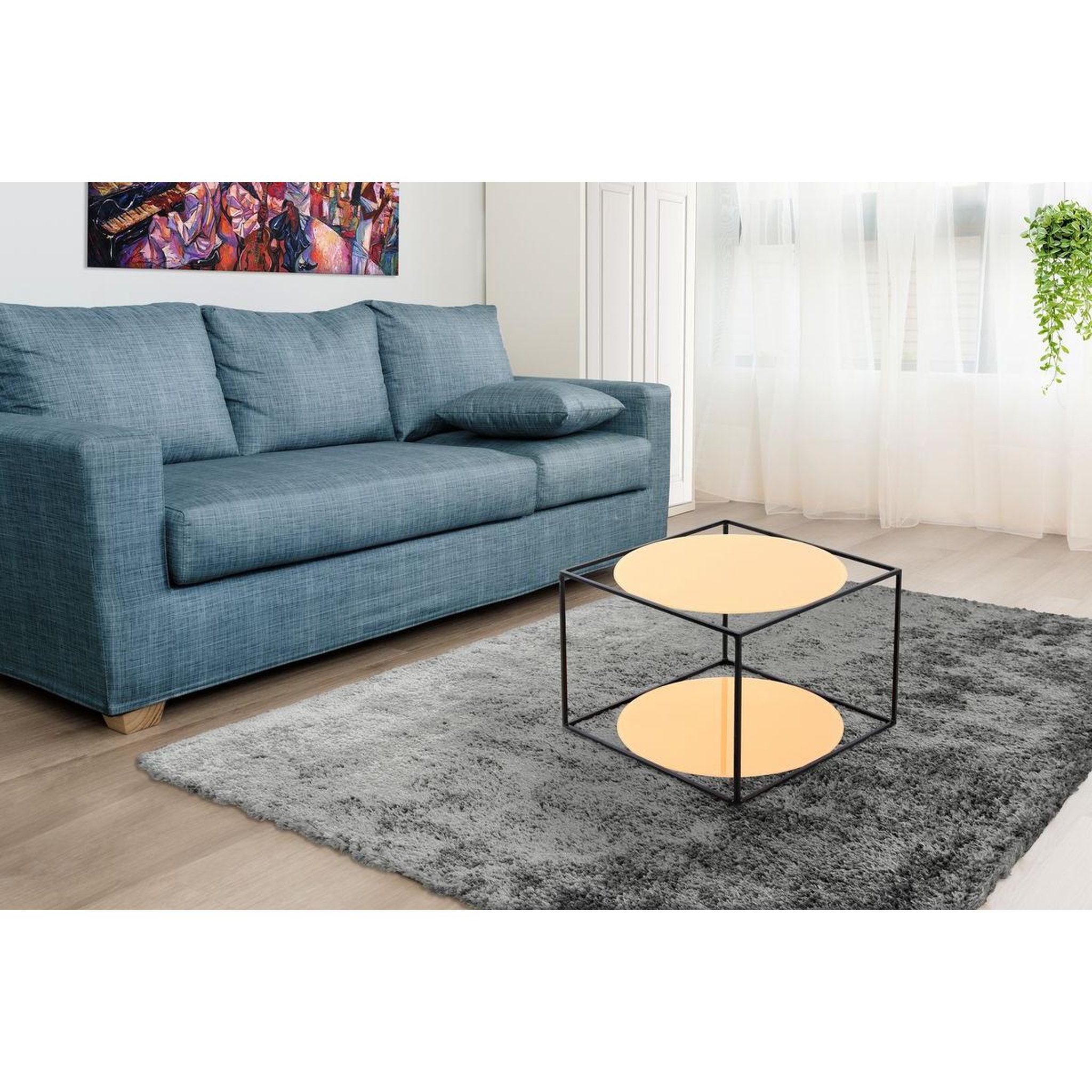 Voir la diapositive 3 : Paris Prix Table d'appoint design  cody  50cm orange & noir