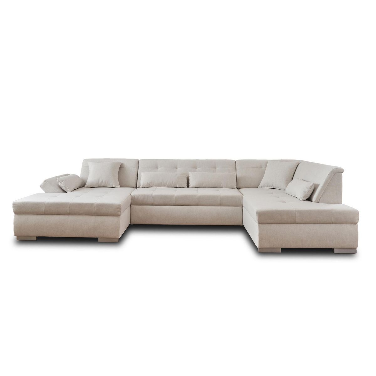 LISA DESIGN Vermont - canapé panoramique d'angle droit - 7 places - convertible - en tissu