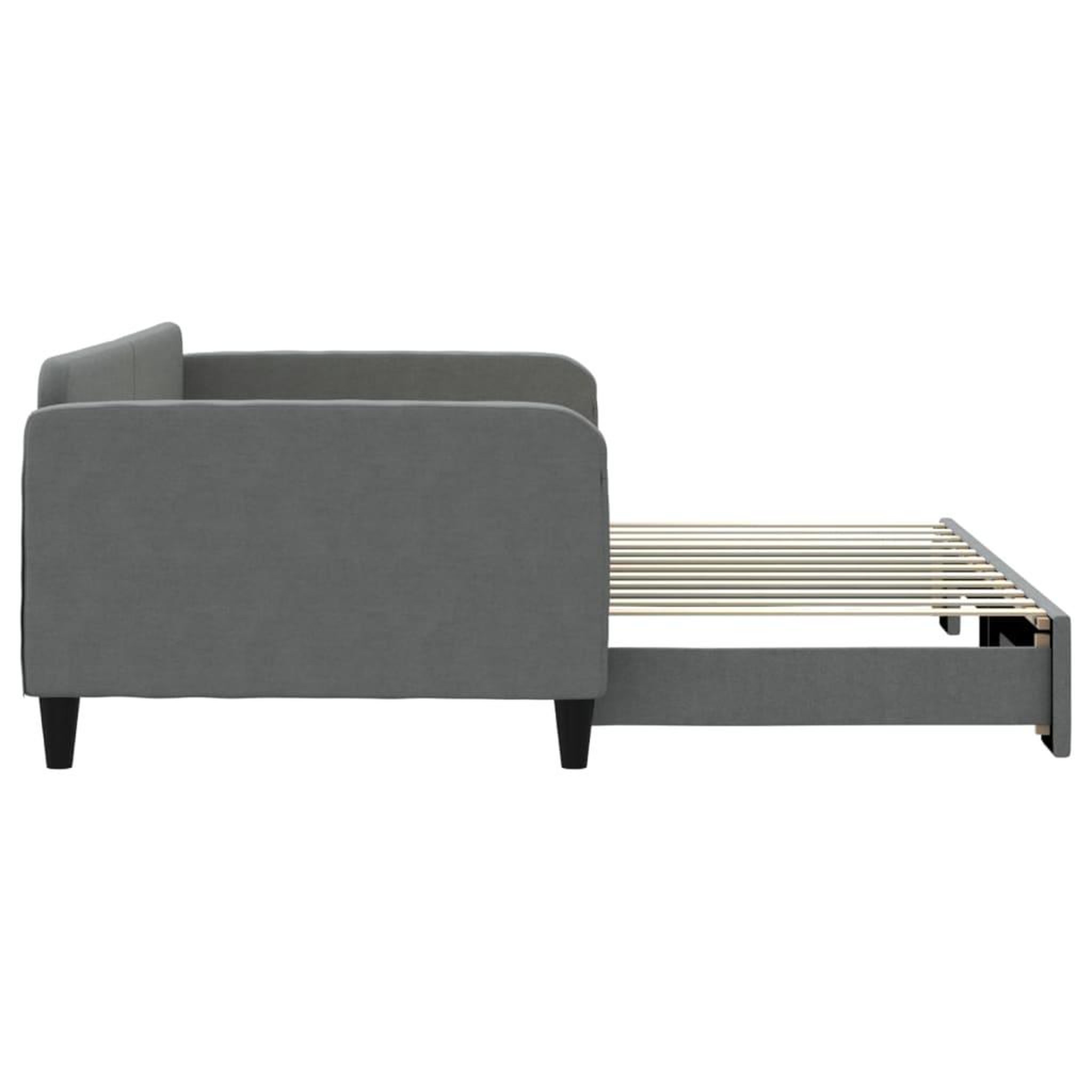 Voir la diapositive 4 : VIDAXL Lit de jour avec gigogne sans matelas gris fonce 100x200 cm