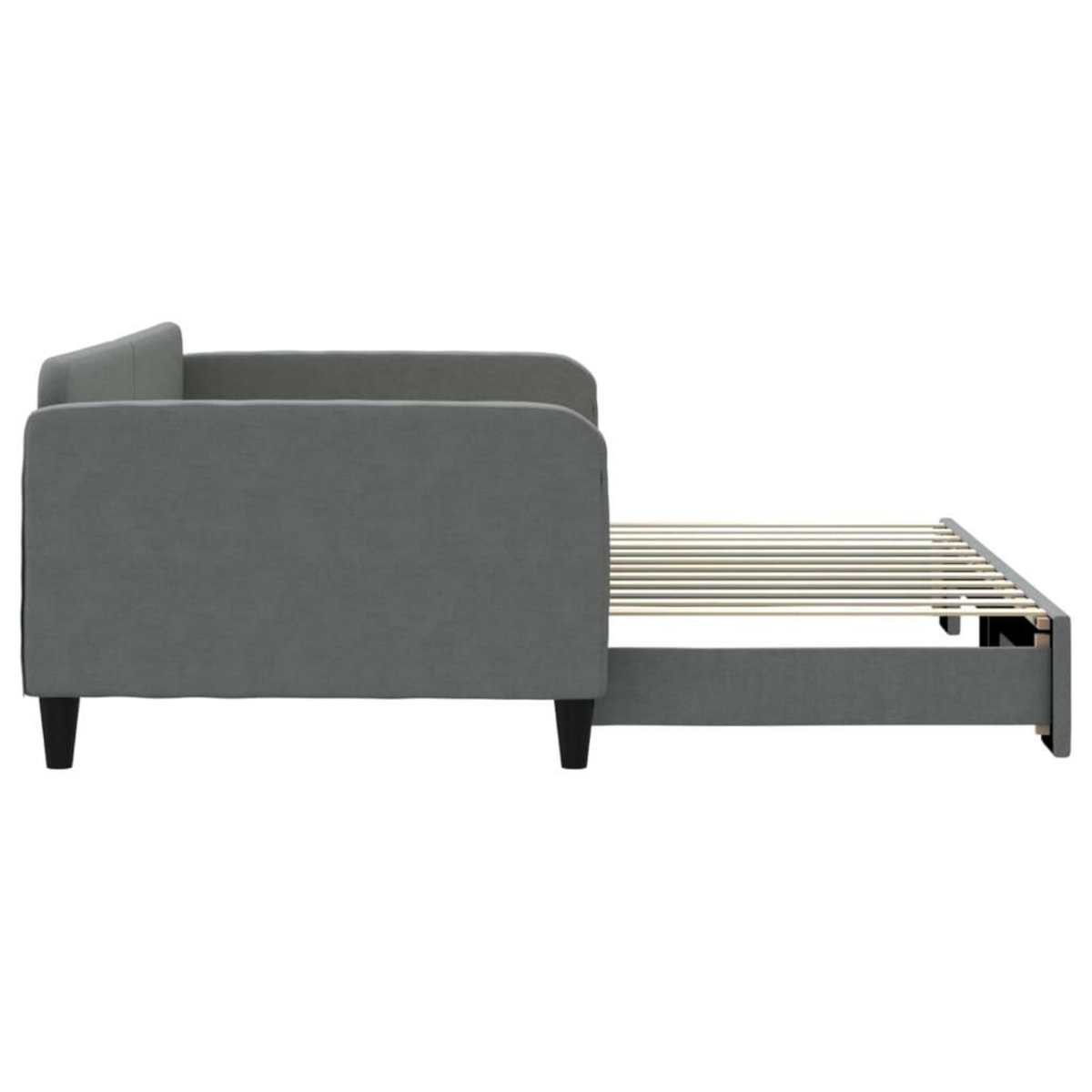 VIDAXL Lit de jour avec gigogne sans matelas gris fonce 100x200 cm