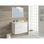Voir la diapositive 1 : Meuble de salle de bain 1 vasque 2 tiroirs et miroir LED L80cm MILA