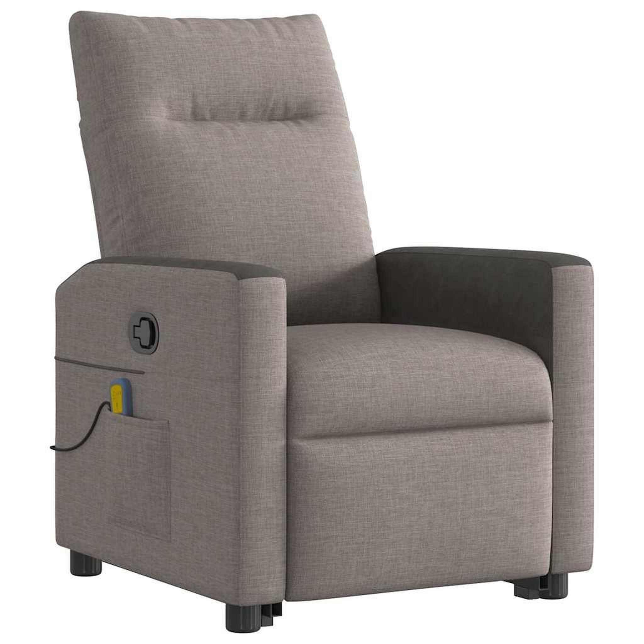 Voir la diapositive 4 : VIDAXL Fauteuil inclinable de massage Taupe Tissu