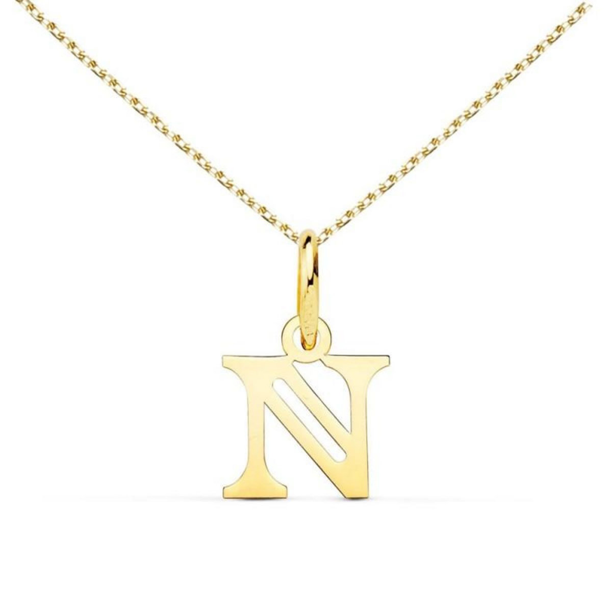 L'ATELIER D'AZUR Collier - Pendentif Lettre  N  Or 750/1000 - Chaine Dorée