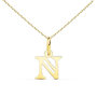 Voir la diapositive 1 : L'ATELIER D'AZUR Collier - Pendentif Lettre  N  Or 750/1000 - Chaine Dorée