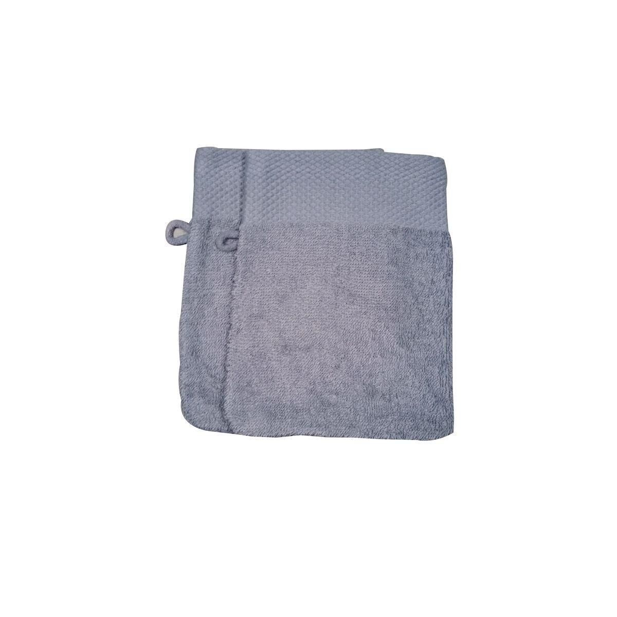Lot de 2 gants de toilette uni en coton 450gsm