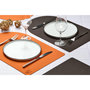 Voir la diapositive 2 : BJORN Set de table rectangovale réversible - 6 pièces - Cuir recyclé orange et chocolat