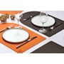 Voir la diapositive 2 : BJORN Set de table rectangovale réversible - 6 pièces - Cuir recyclé orange et chocolat