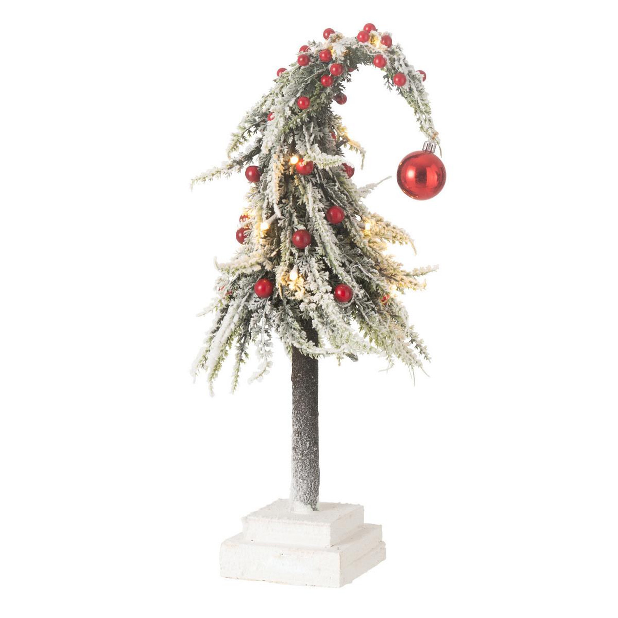 J-LINE Sapin de noël déco à led  phil  45cm vert