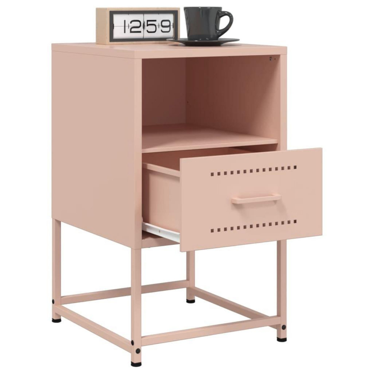 VIDAXL Tables de chevet 2 pcs rose 36x39x60,5 cm acier