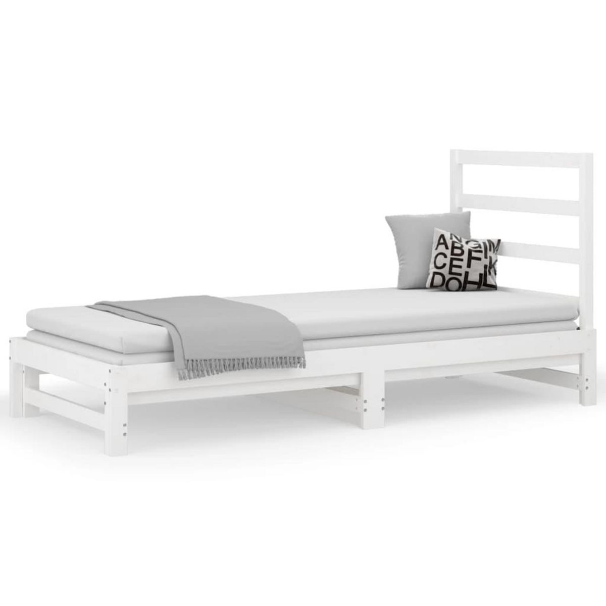 VIDAXL Lit coulissant sans matelas blanc 2x(90x200) cm
