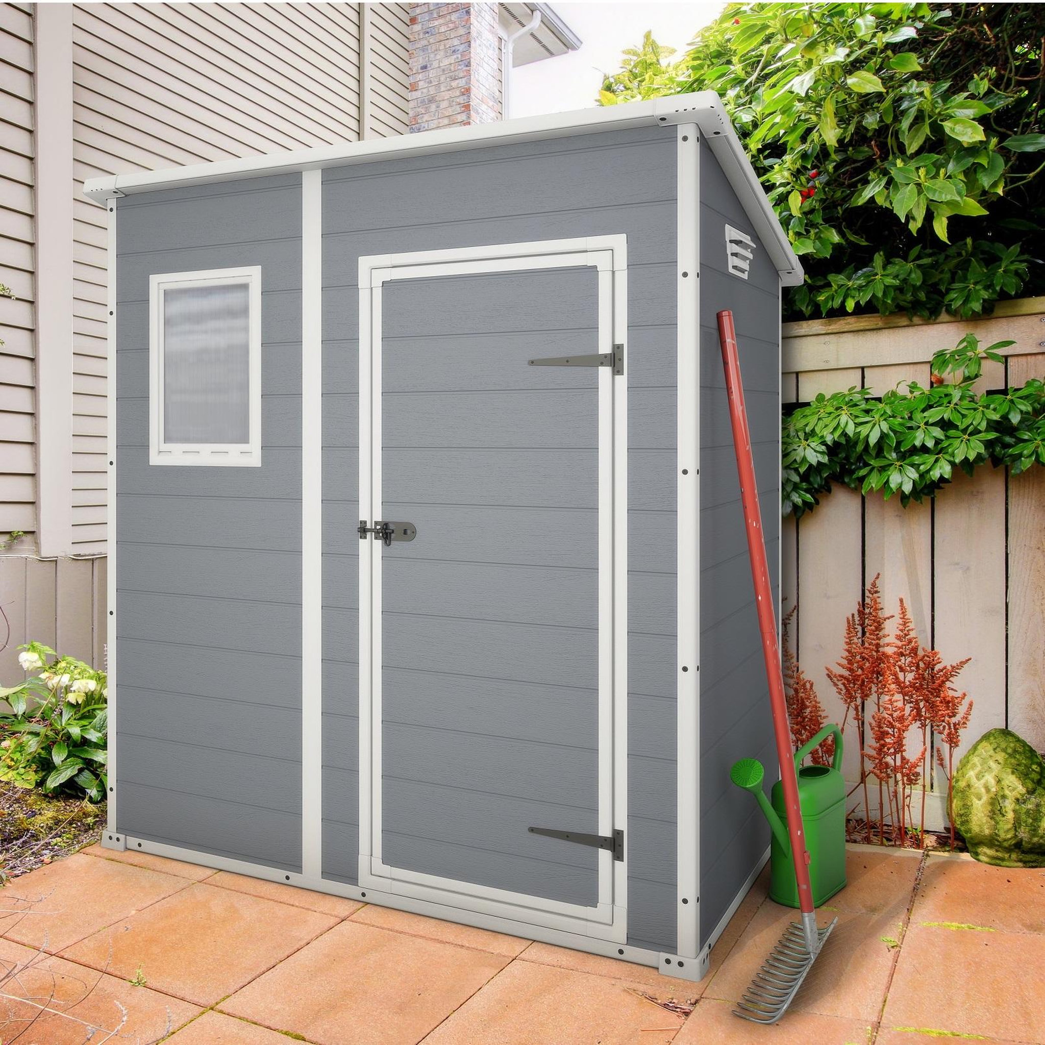 Voir la diapositive 4 : KETER Abri de jardin résine - Avec plancher - 2,04m² - PREMIUM 64