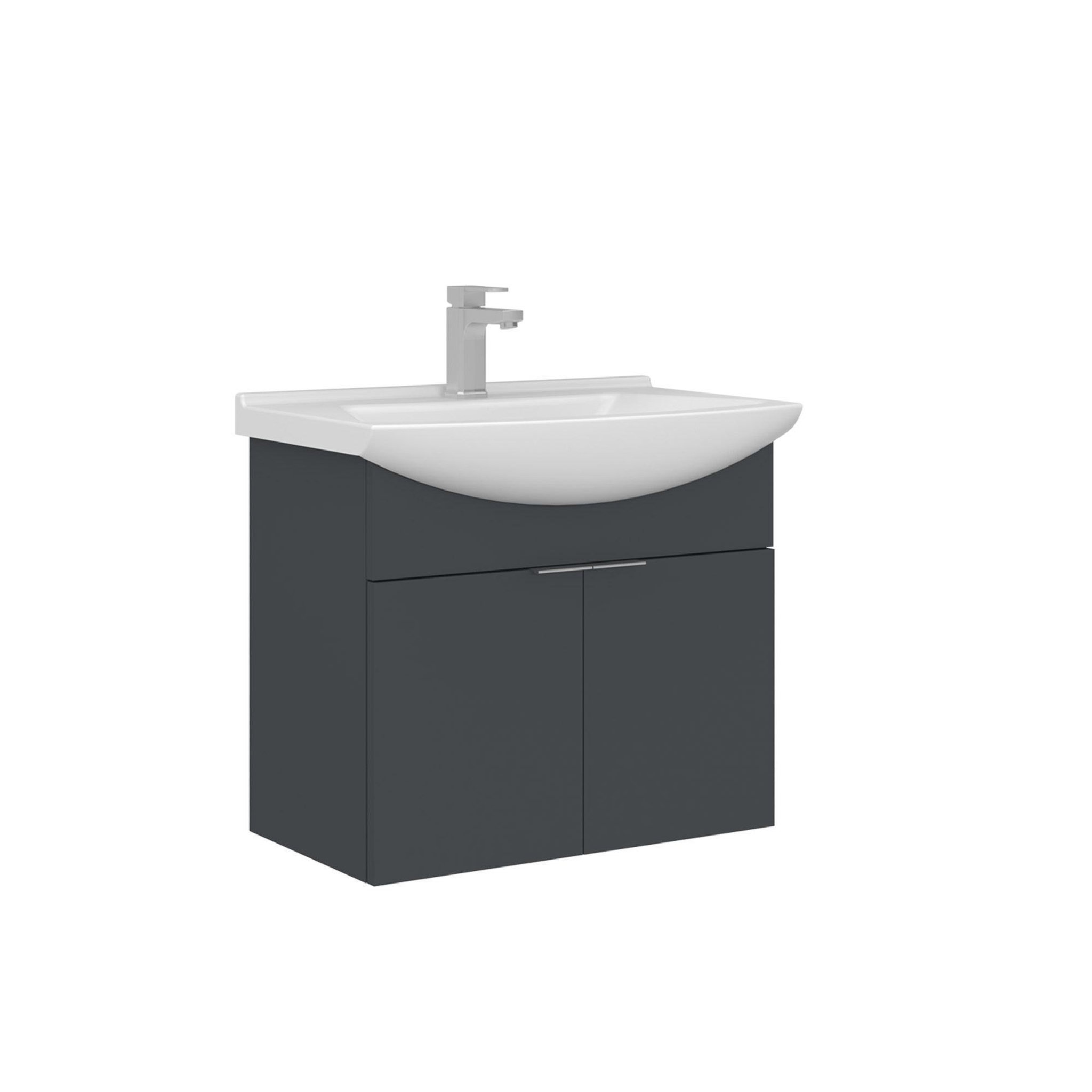 Habitat et Jardin Meuble vasque  purus 65  - 65 x 50 x 58 cm - matte anthracite