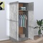 Voir la diapositive 3 : VIDAXL Garde-robe Gris beton 80x52x180 cm Bois d'ingenierie