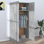 Voir la diapositive 3 : VIDAXL Garde-robe Gris beton 80x52x180 cm Bois d'ingenierie
