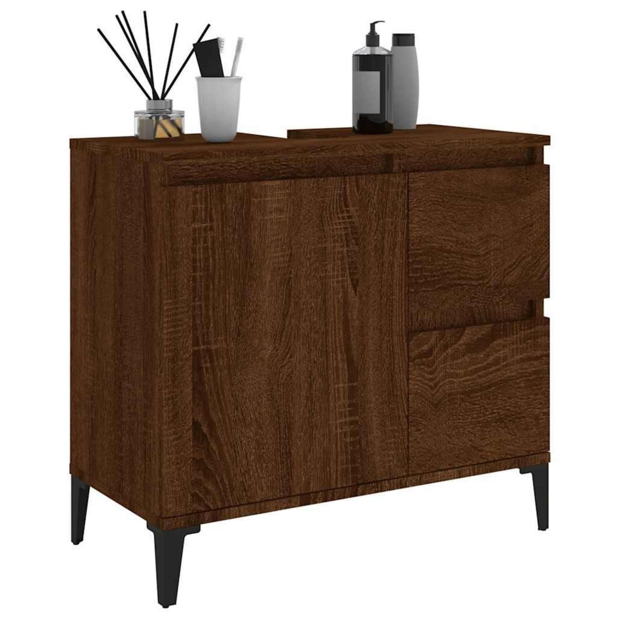 VIDAXL Armoire de bain chene marron 65x33x60 cm bois d'ingenierie