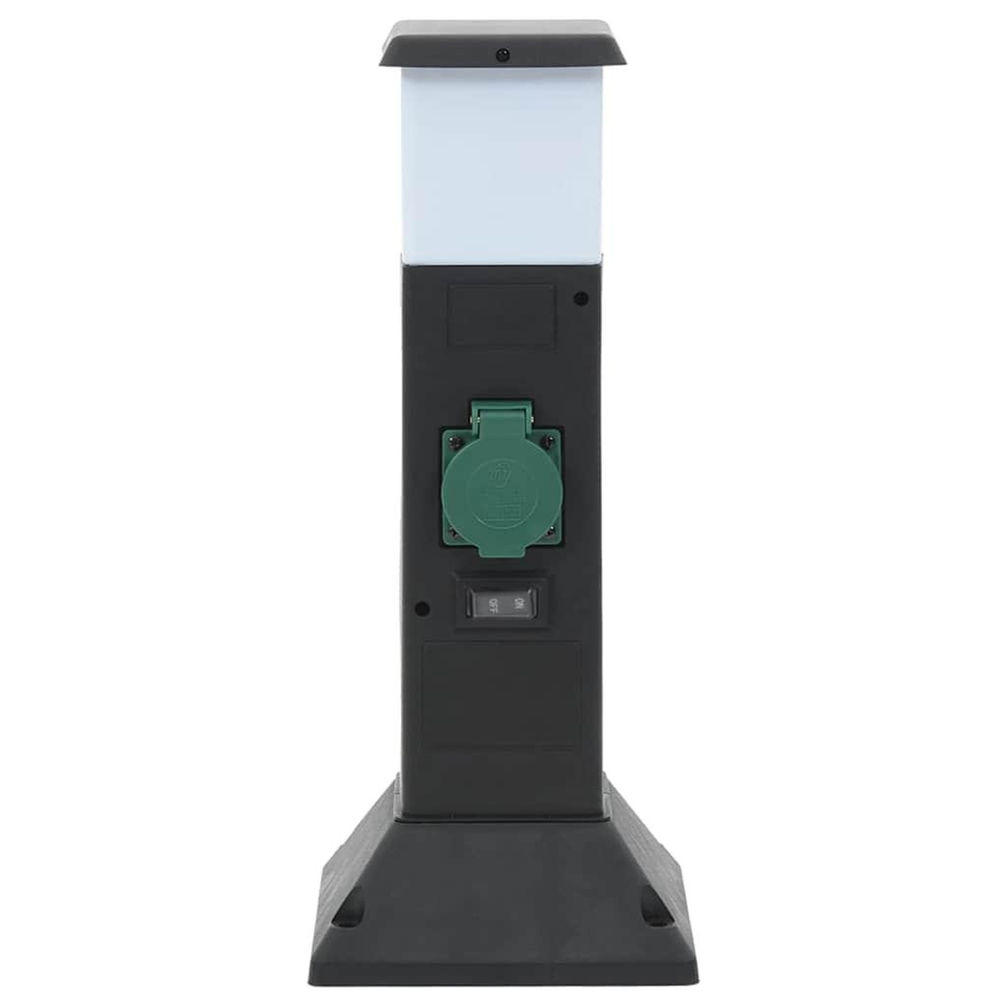 Voir la diapositive 2 : VIDAXL Colonne de prise d'exterieur avec lampe et piquet a 2 voies