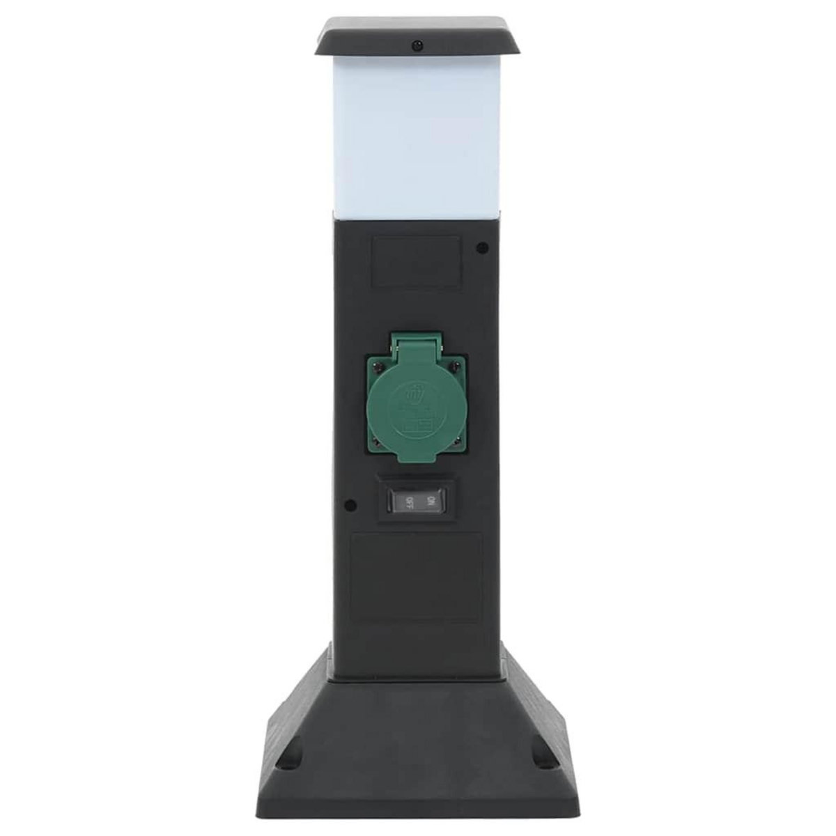 VIDAXL Colonne de prise d'exterieur avec lampe et piquet a 2 voies