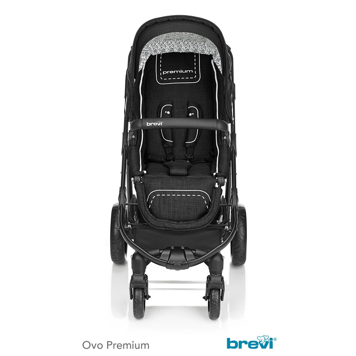 BREVI Poussette Combiné Trio Ovo premium - black mélange