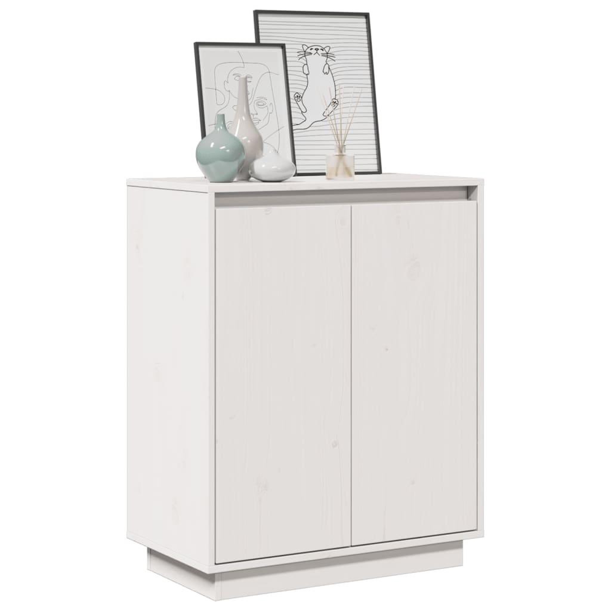 Voir la diapositive 4 : VIDAXL Buffet Blanc 60x34x75 cm Bois massif de pin