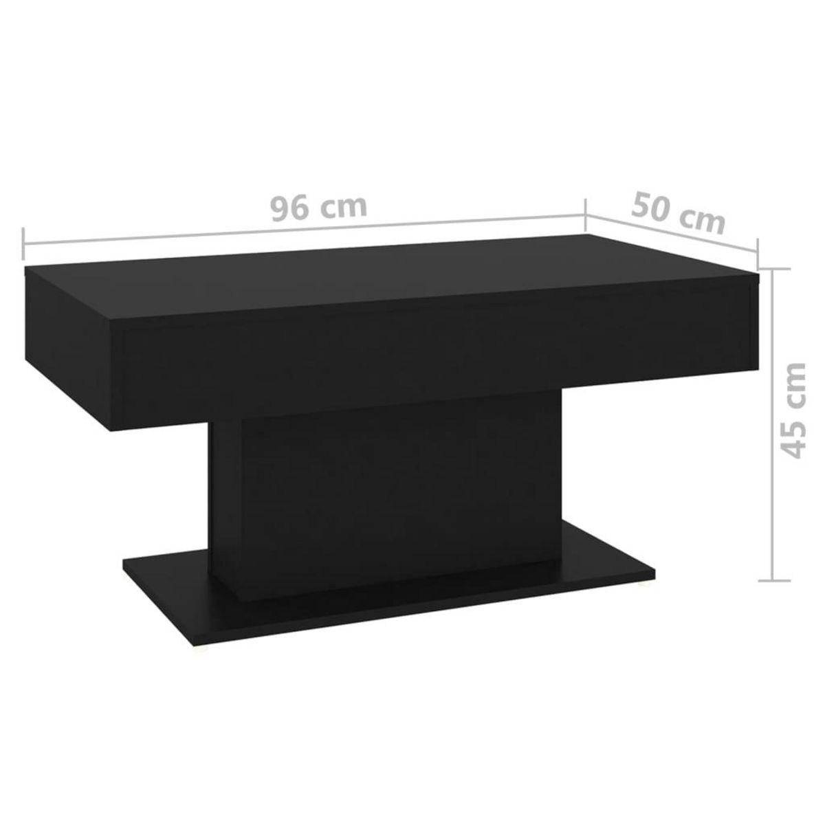 VIDAXL Table basse noir 96x50x45 cm bois d'ingenierie