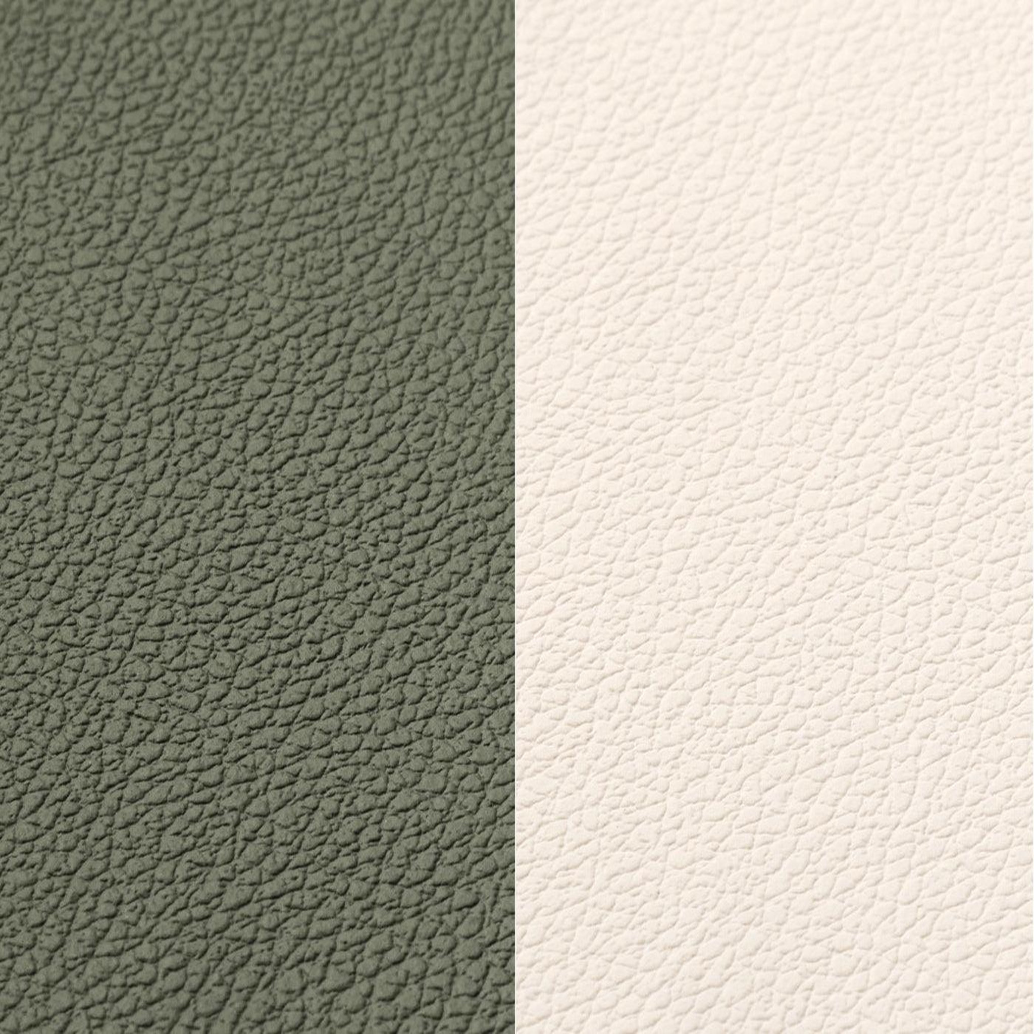 Voir la diapositive 4 : BJORN Sous-verre curve réversible - 6 pièces - cuir recyclé blanc crème et vert de gris