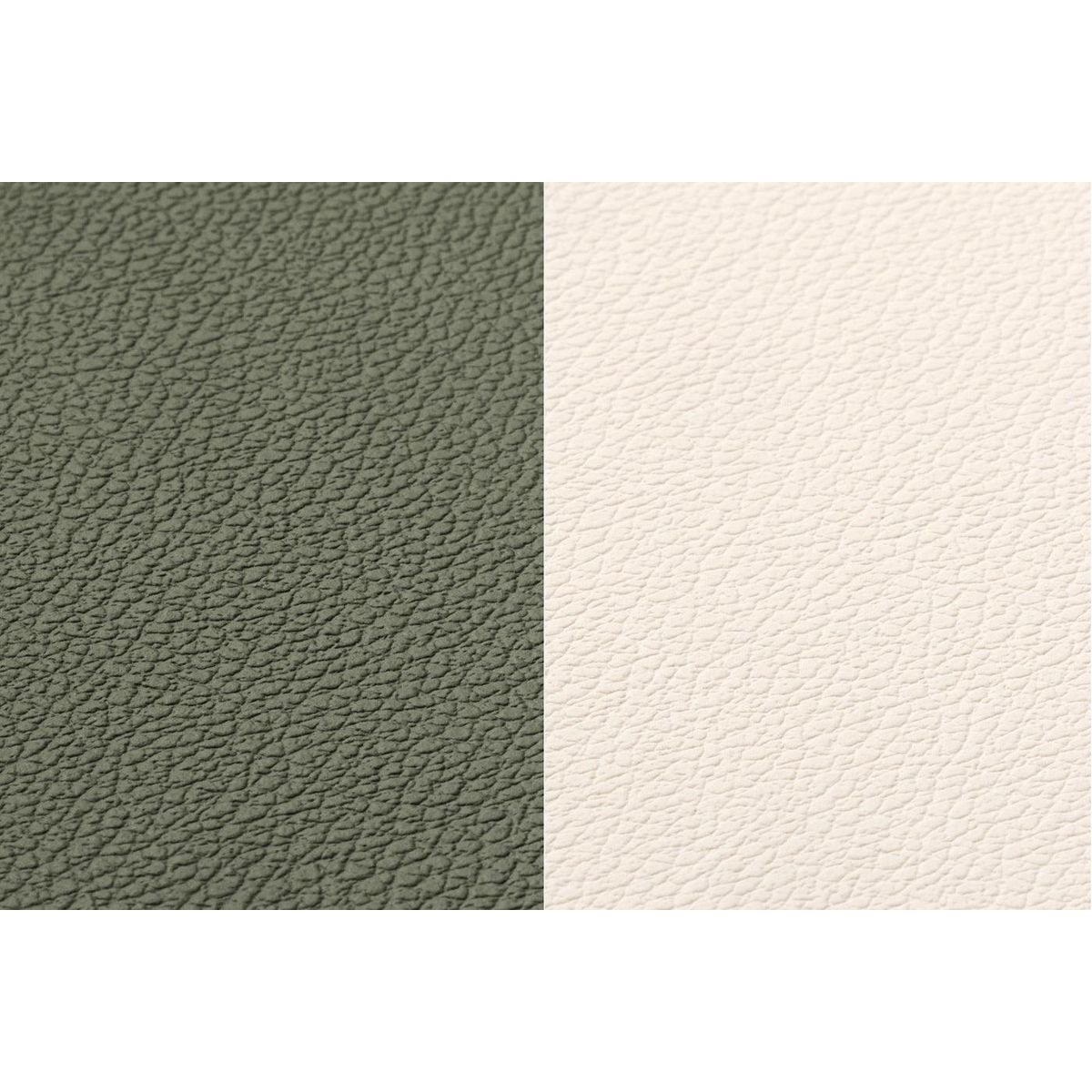 BJORN Sous-verre curve réversible - 6 pièces - Cuir recyclé blanc crème et vert de gris