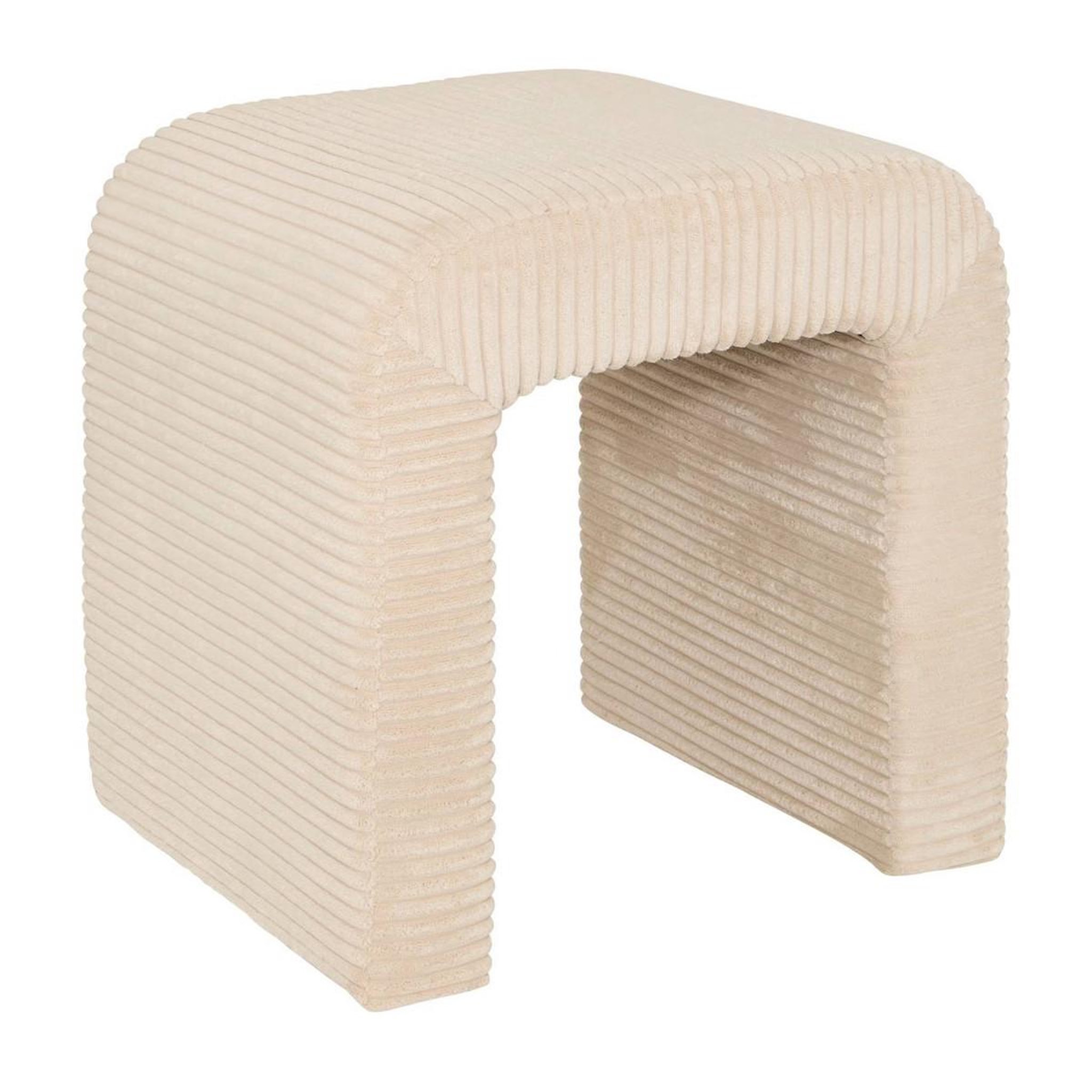 ATMOSPHERA Pouf arche velours côtelé  sevi  43cm beige clair
