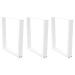 VIDAXL Pieds de table a manger forme de V 3 pcs blanc 90x(72-73,3) cm