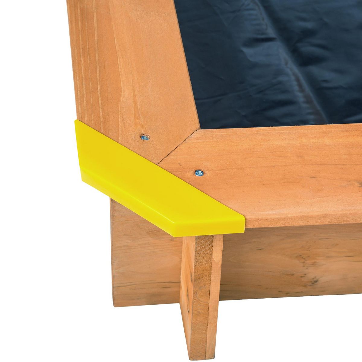 tectake Bac à sable, cabane de jardin enfant avec toit et véranda en bois avec toit réglable bleu