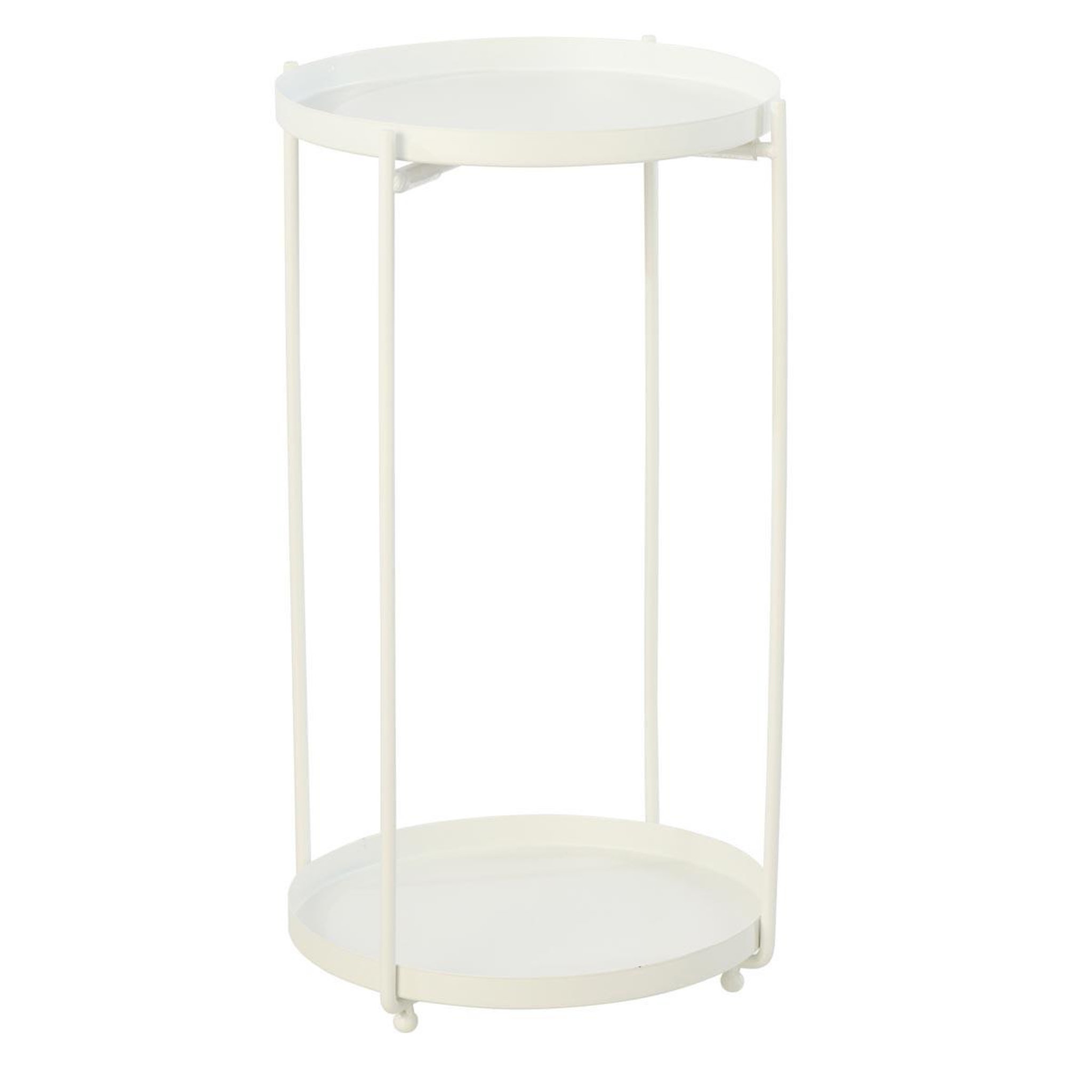 J-LINE Table d'appoint en métal  robt  46cm blanc