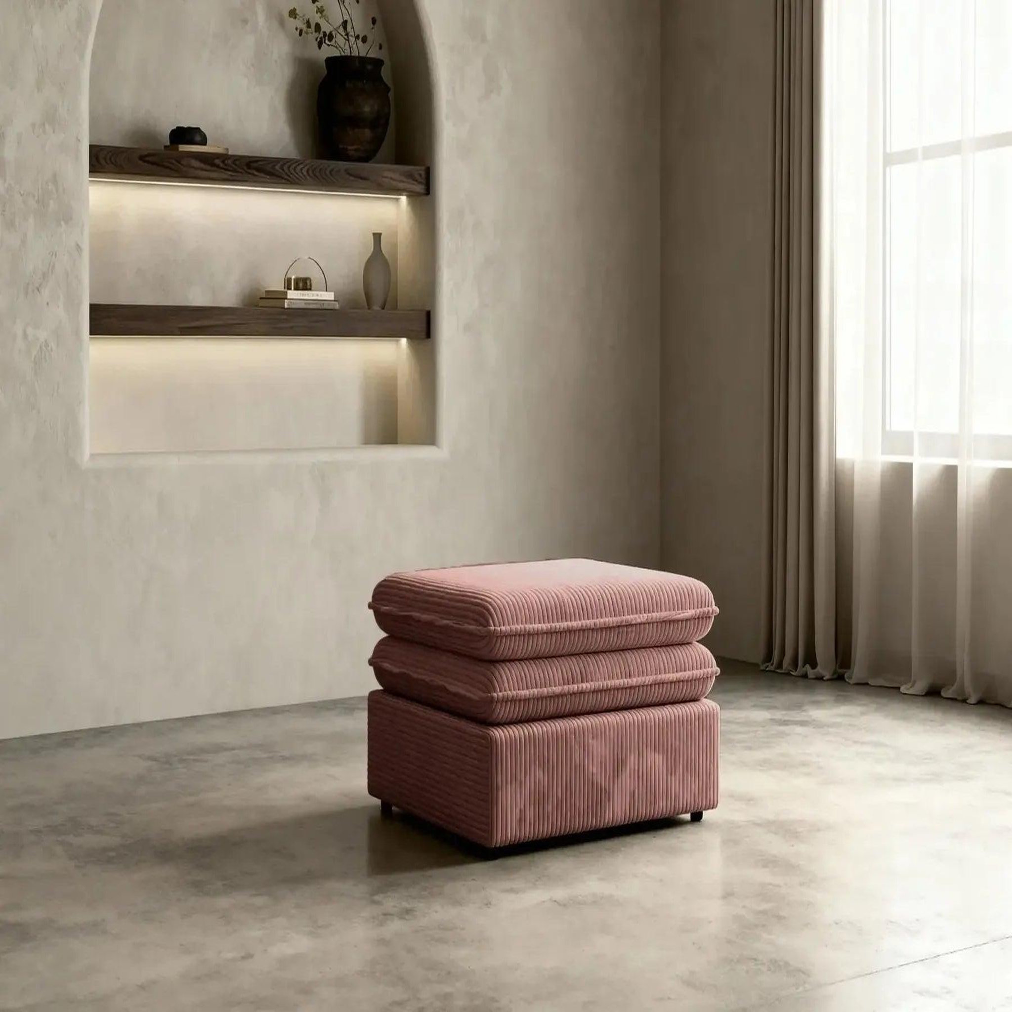 Voir la diapositive 2 : CASANOVA PARIS Oscar - pouf velours cotelé