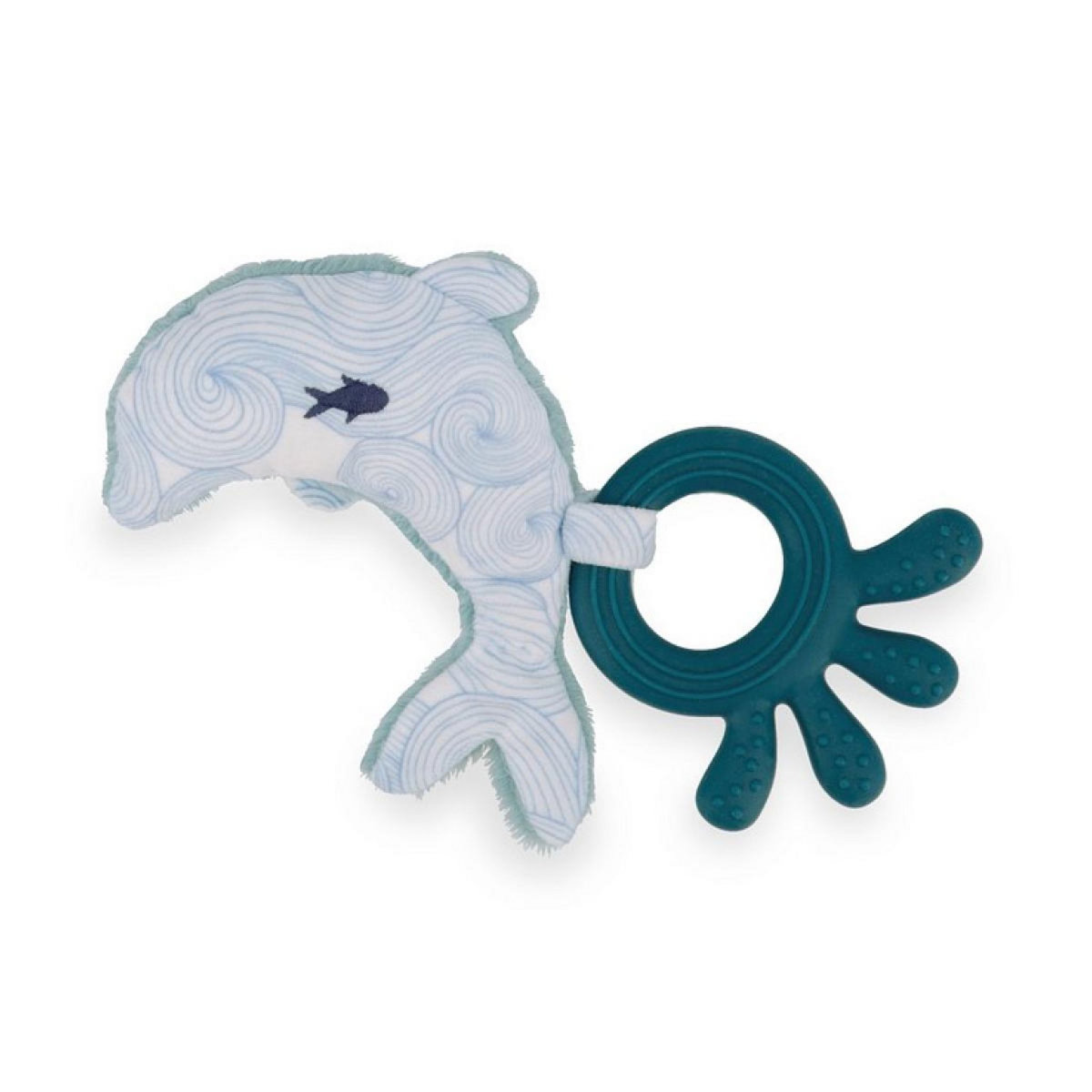 Kaloo Anneau de Dentition Dauphin en Silicone avec Doudou