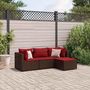 Voir la diapositive 1 : VIDAXL Salon de jardin 4 pcs avec coussins Marron Resine tressee
