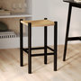 Voir la diapositive 2 : Rendez vous déco Tabouret pour ilot central 65 cm en teck noir et rotin-Kaïa