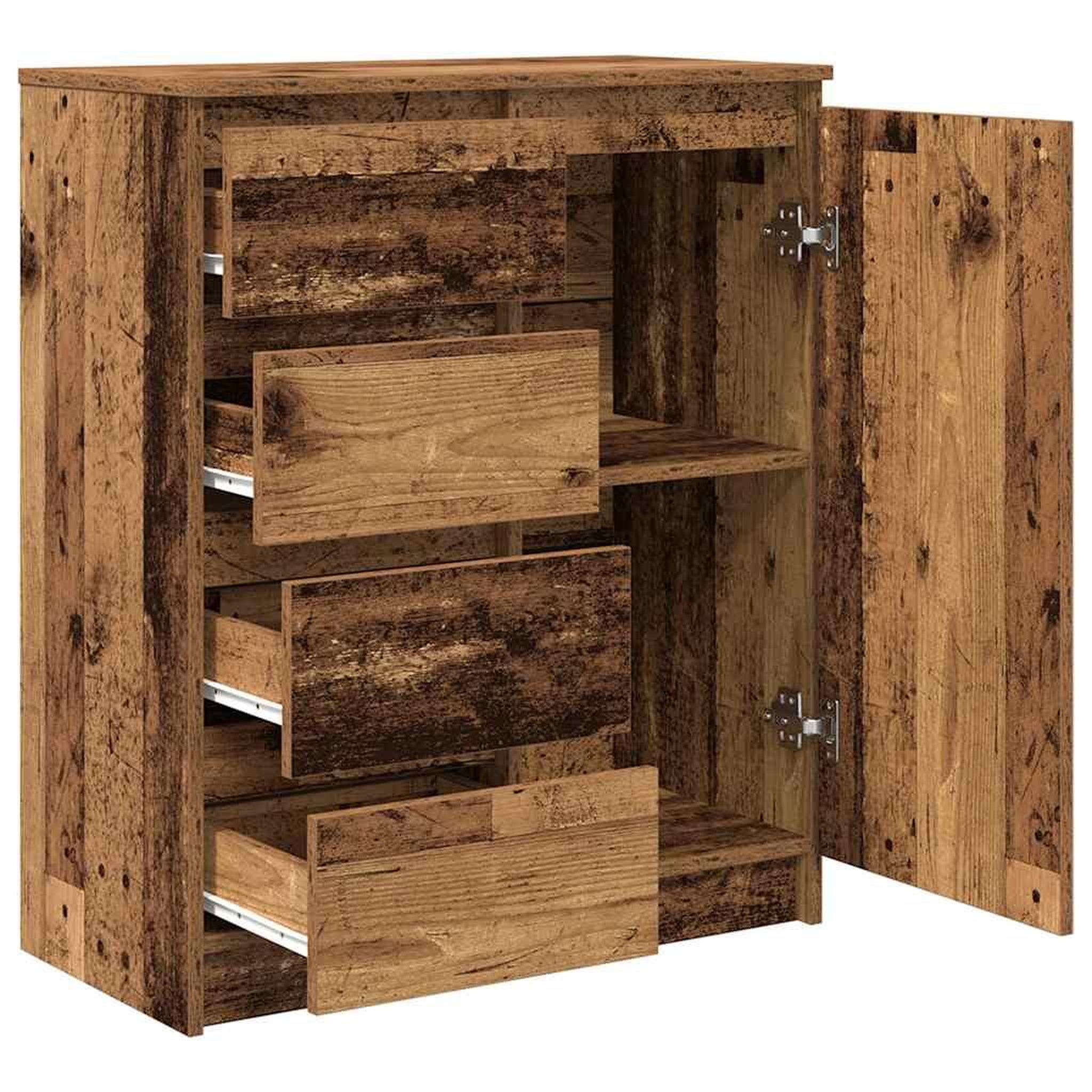 Voir la diapositive 5 : VIDAXL Buffet avec tiroirs vieux bois 71x35x84 cm bois d'ingenierie