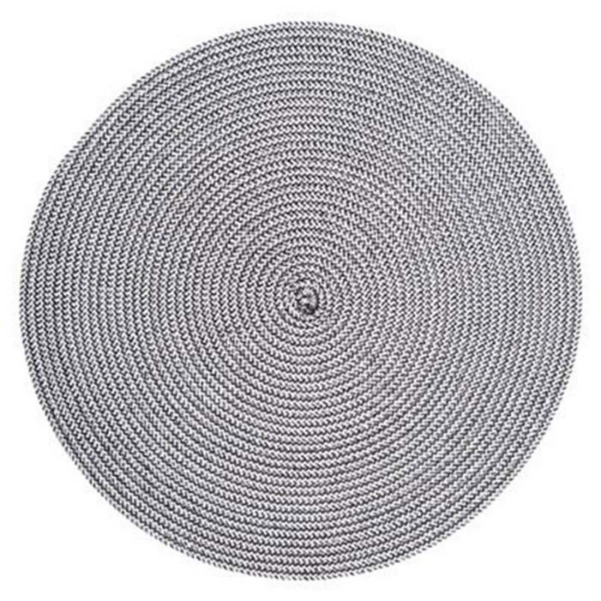 SECRET DE GOURMET Set de Table Rond  Tressé  38cm Noir & Blanc