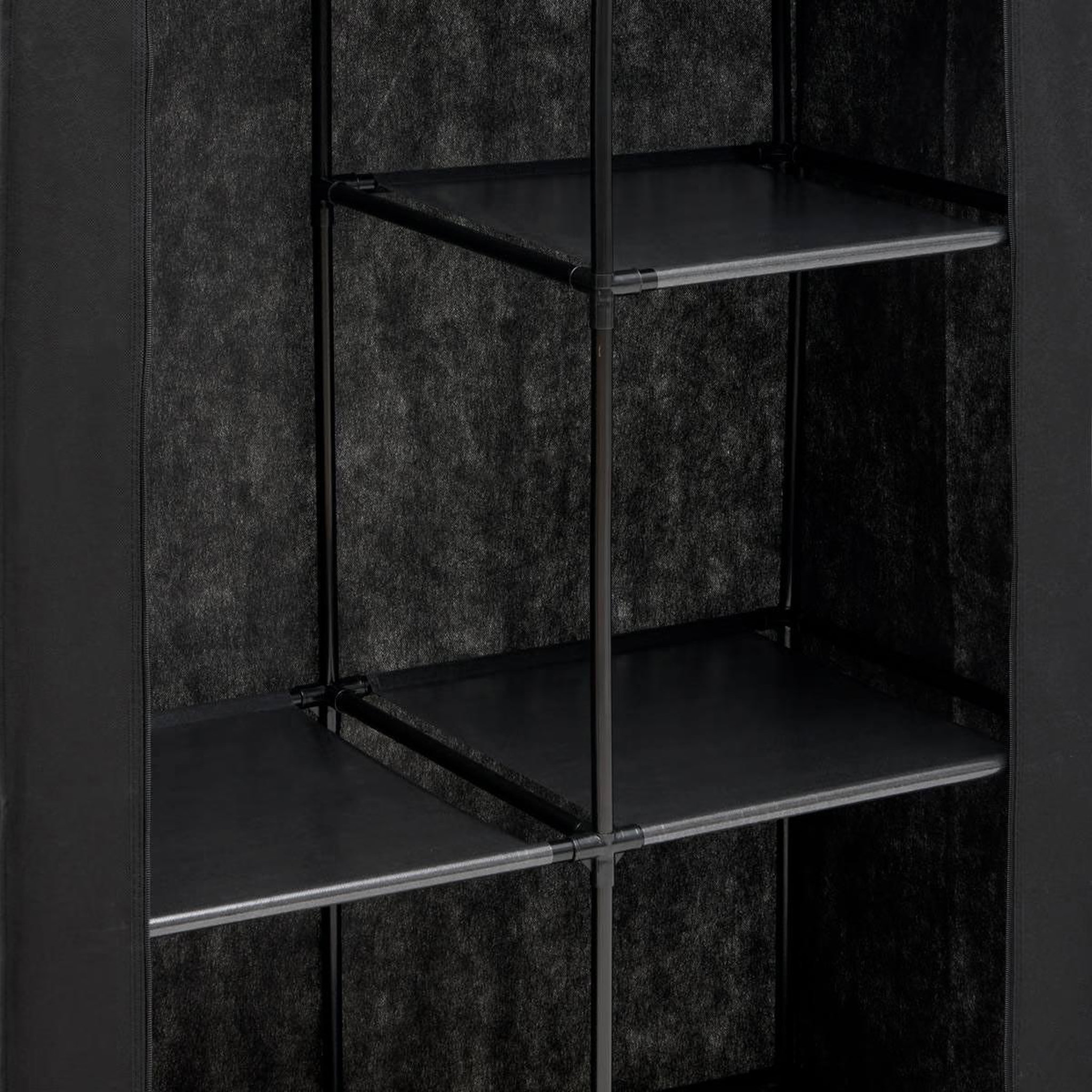 Voir la diapositive 4 : FIVE Penderie 4 étagères  dressy  88cm noir