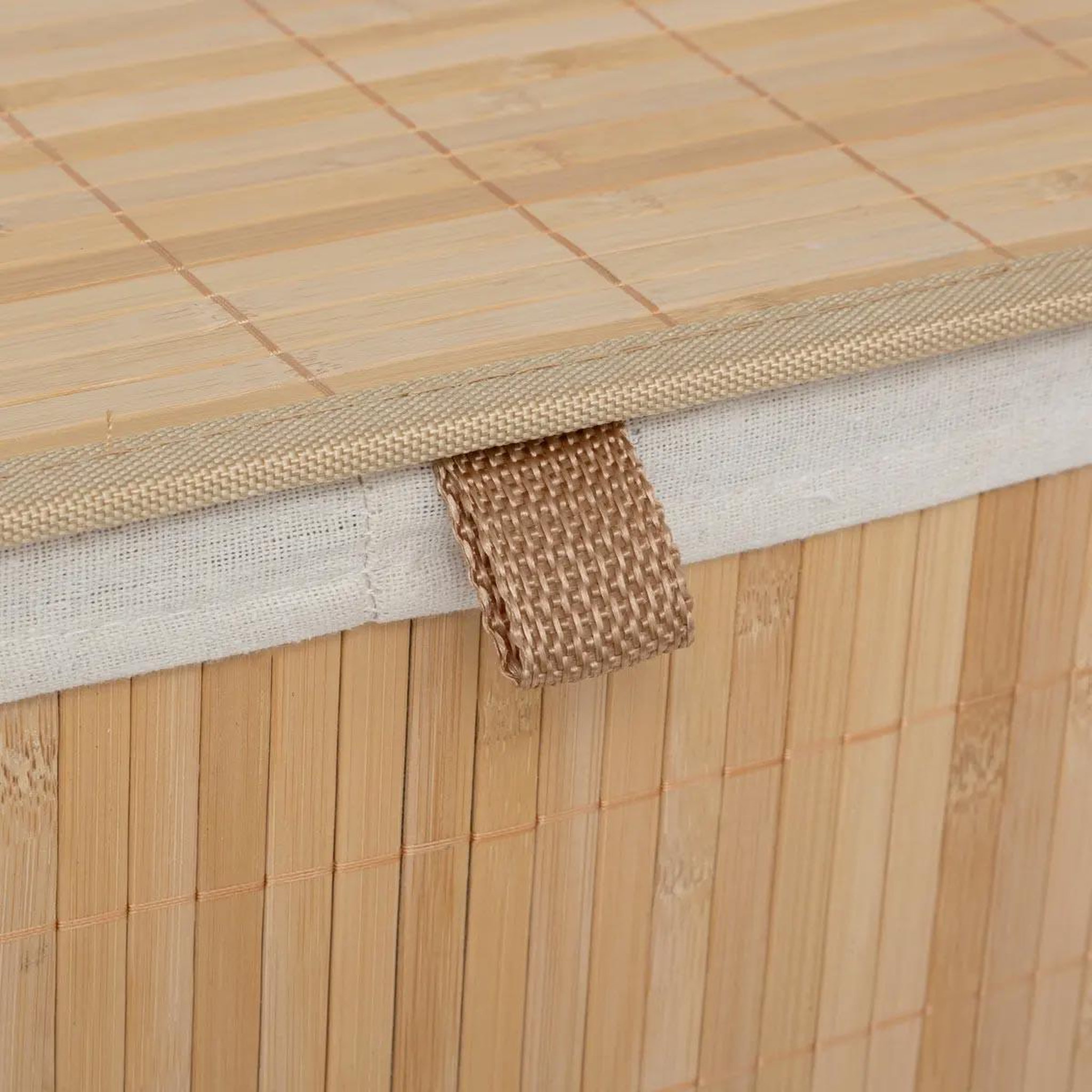 Voir la diapositive 3 : FIVE Panier à linge double  bambou  100l naturel
