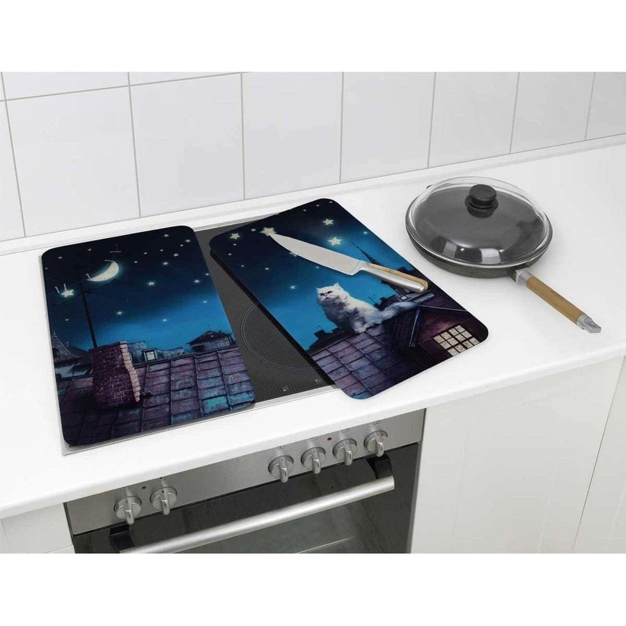 Voir la diapositive 2 : Wenko 2 Couvre-plaques universel - 30 x 52 cm