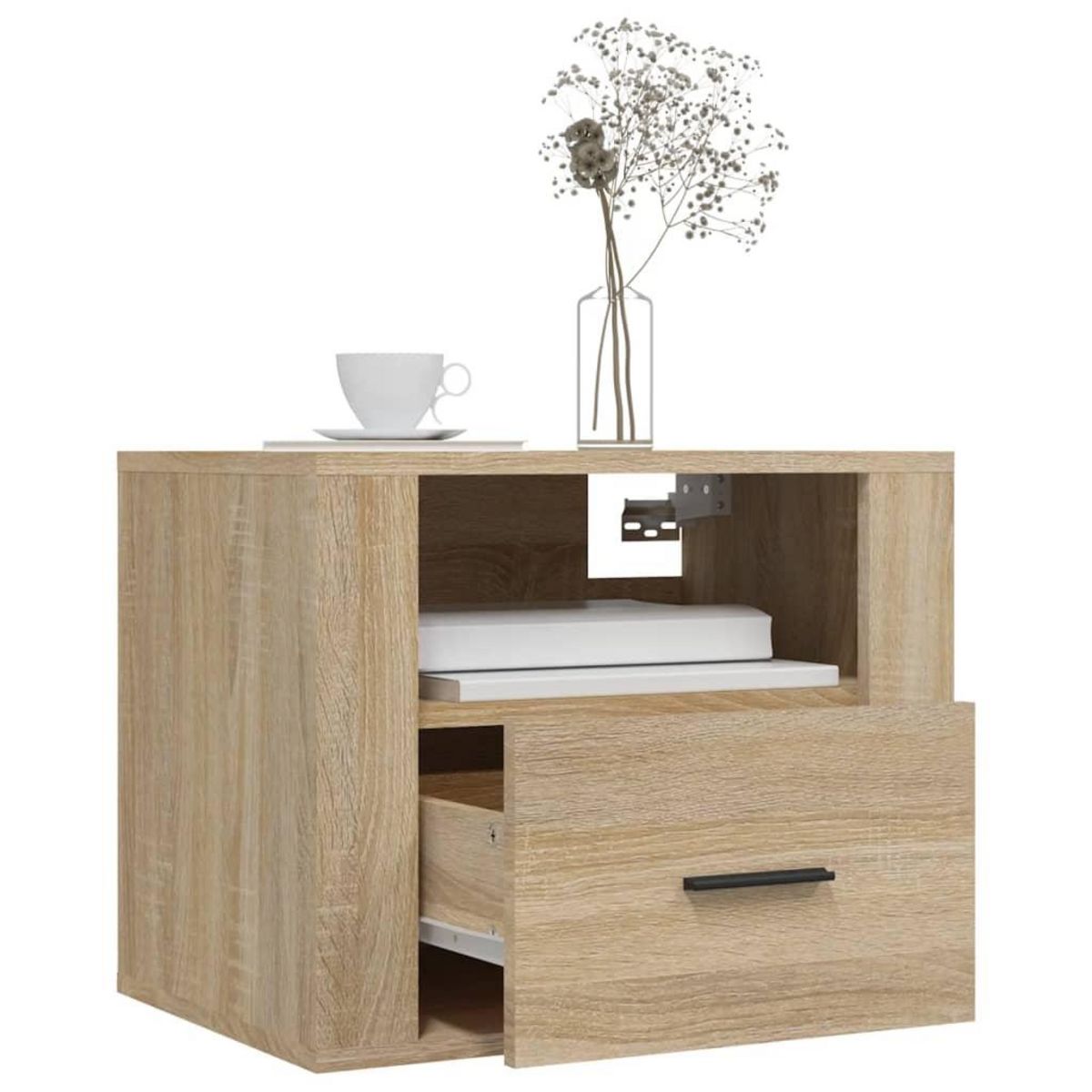 VIDAXL Table de chevet murale Chene sonoma 50x36x40 cm