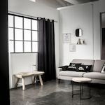 Home collection Rideau, 100% coton, finition oeillets. Coloris disponibles : Jaune