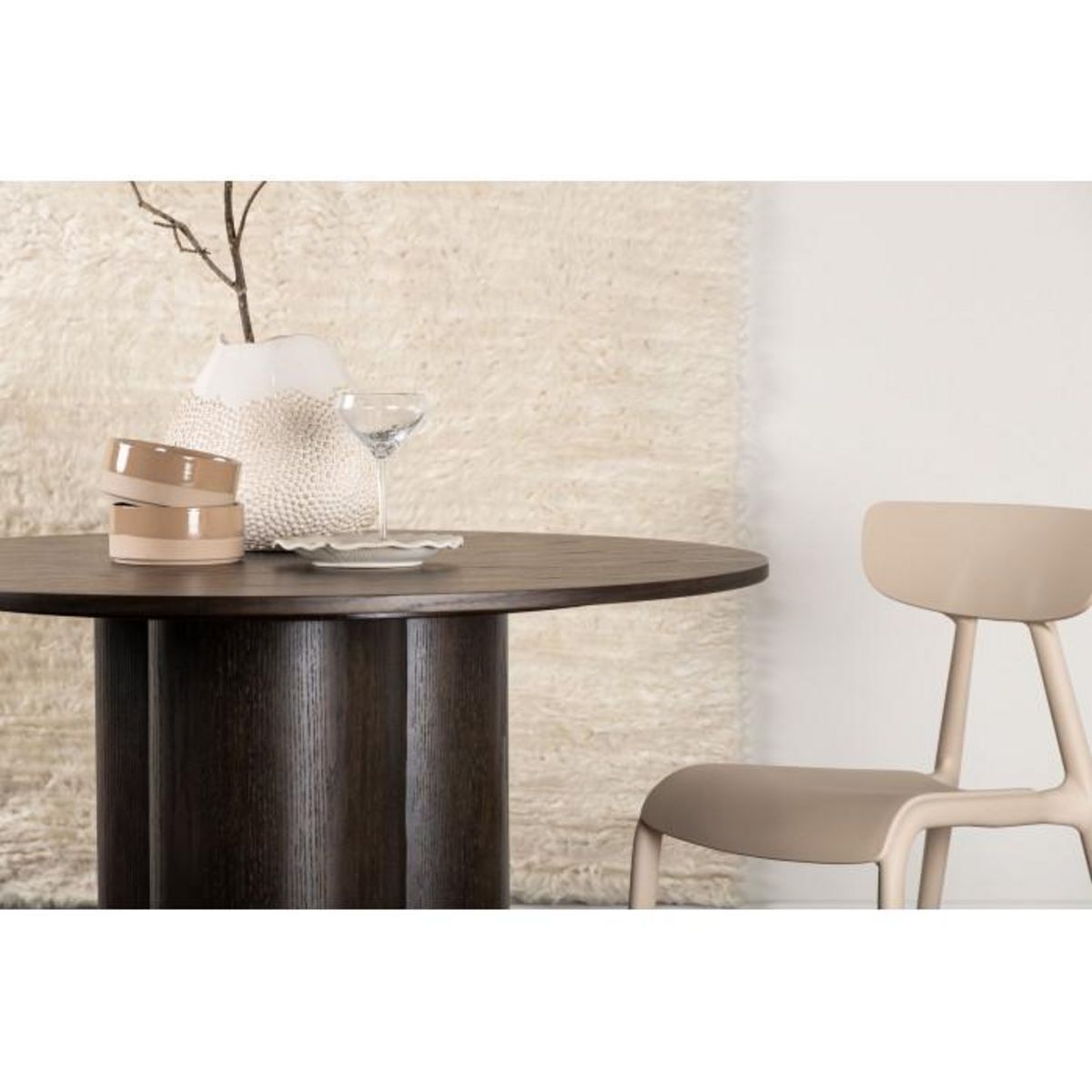 Paris Prix Table à Manger Ronde  Olivia  110cm Marron Foncé