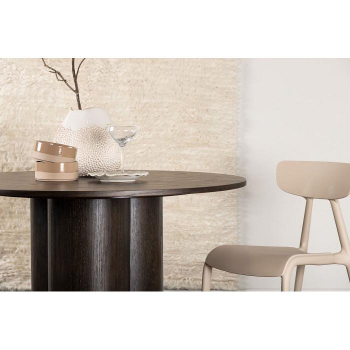 Paris Prix Table à Manger Ronde  Olivia  110cm Marron Foncé