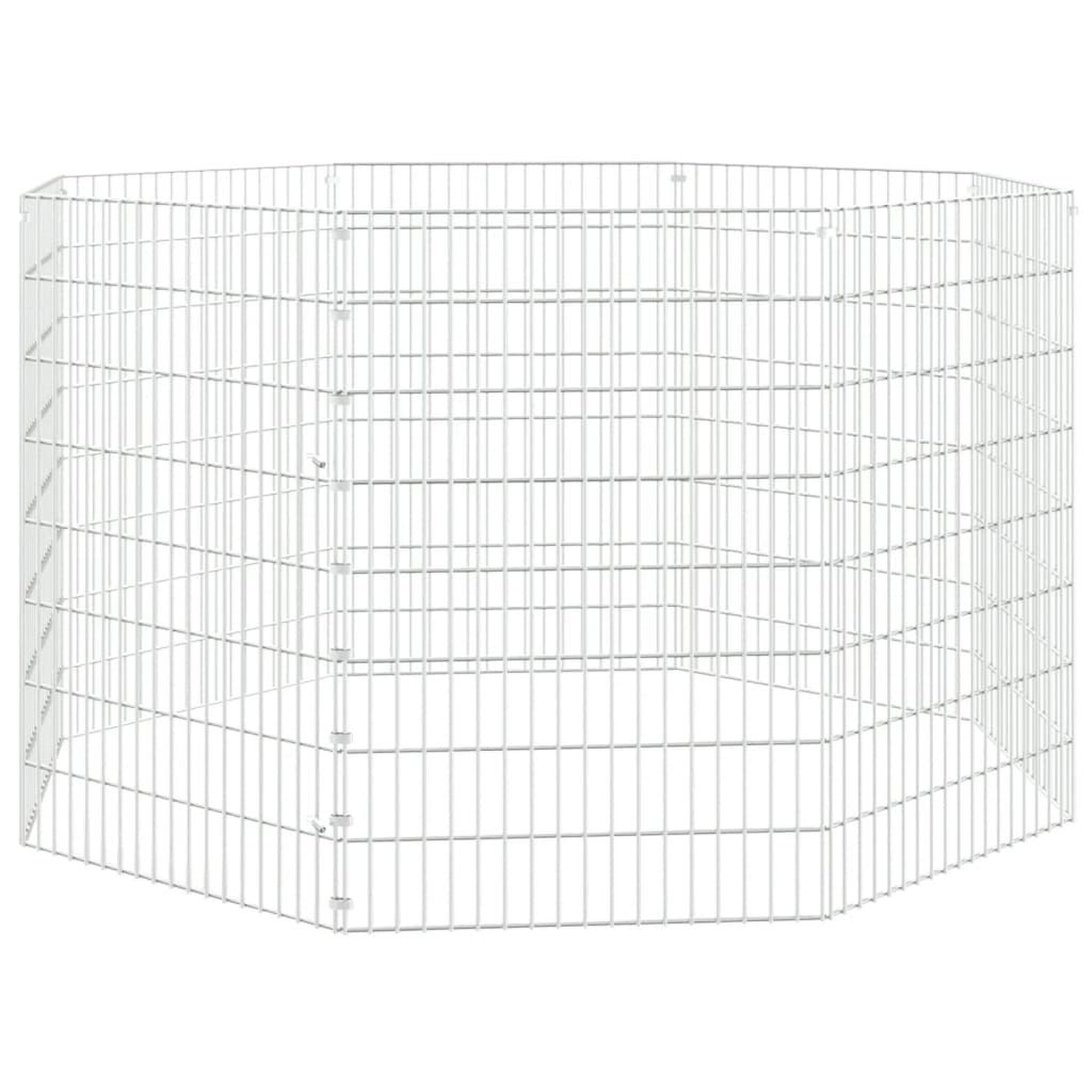 Voir la diapositive 2 : VIDAXL Enclos pour animaux en liberte 8 panneaux 54x80cm fer galvanise