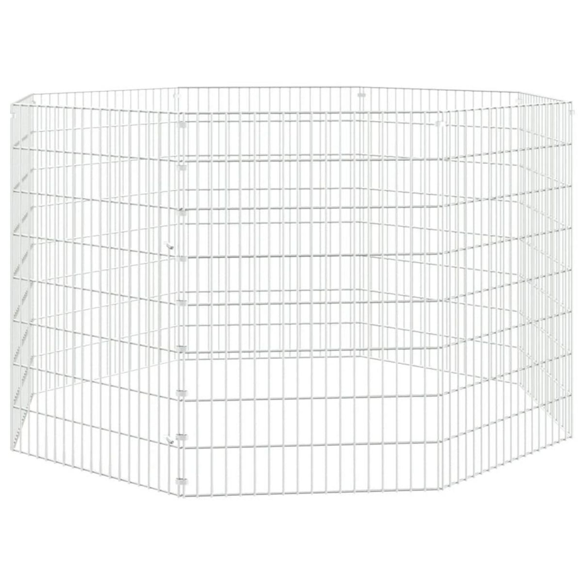 VIDAXL Enclos pour animaux en liberte 8 panneaux 54x80cm fer galvanise