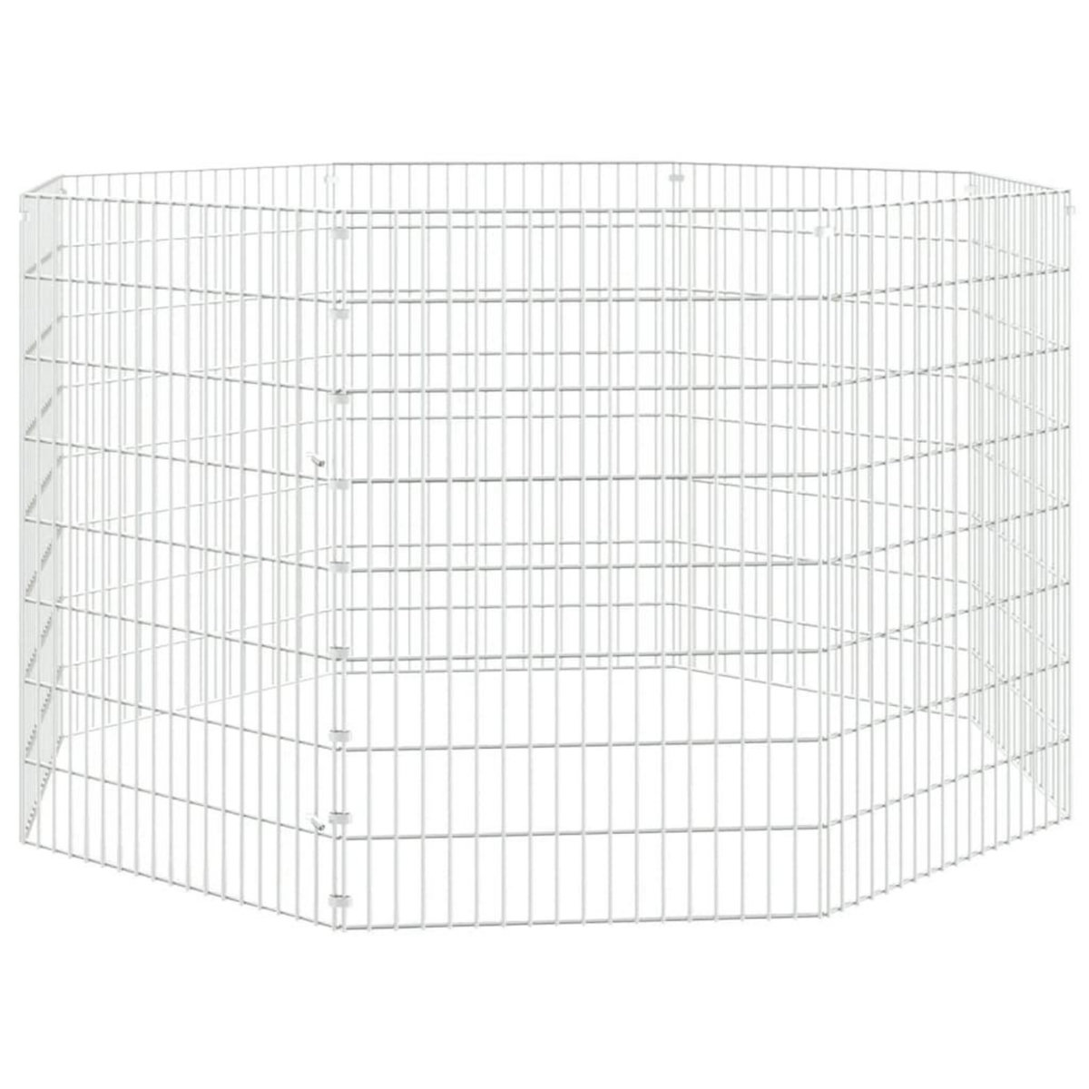 VIDAXL Enclos pour animaux en liberte 8 panneaux 54x80cm fer galvanise