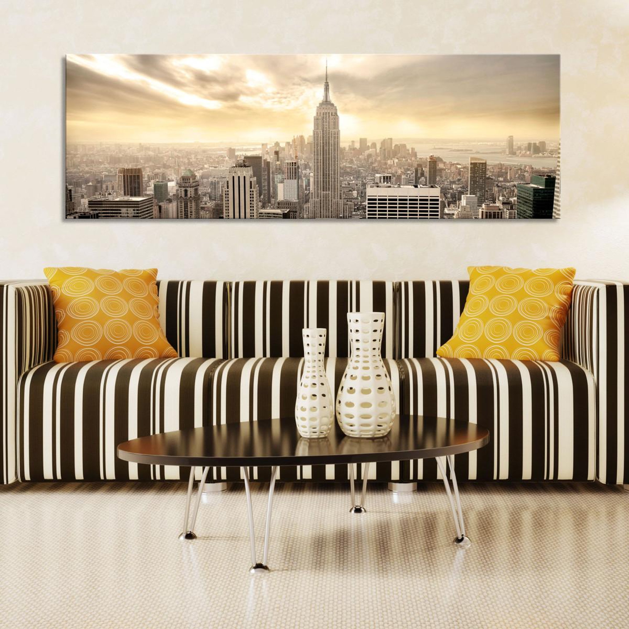 Voir la diapositive 2 : Paris Prix Tableau imprimé  new york city among the clouds